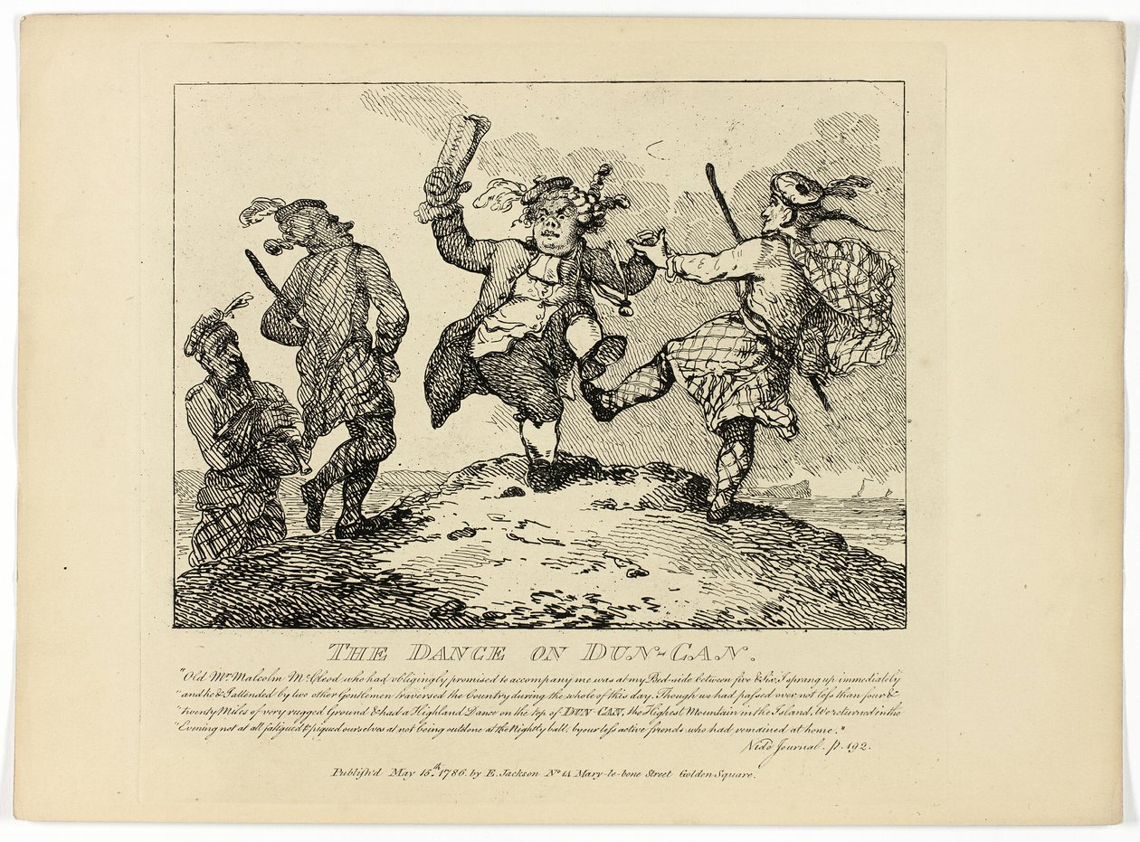 La Danza del Dun-Can, del Tour de las Hébridas de Boswell de Thomas Rowlandson