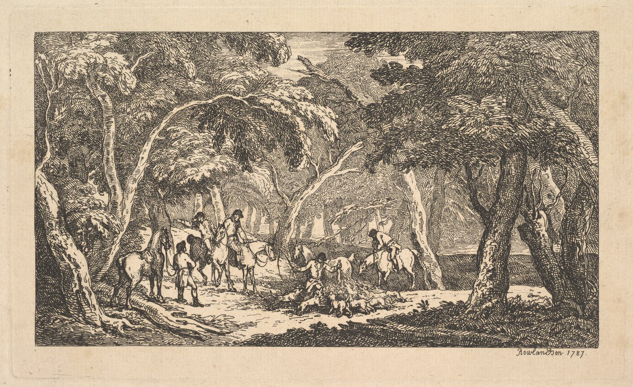 La Muerte - Caza de Zorros - Una Escena de Paisaje, 1787 de Thomas Rowlandson