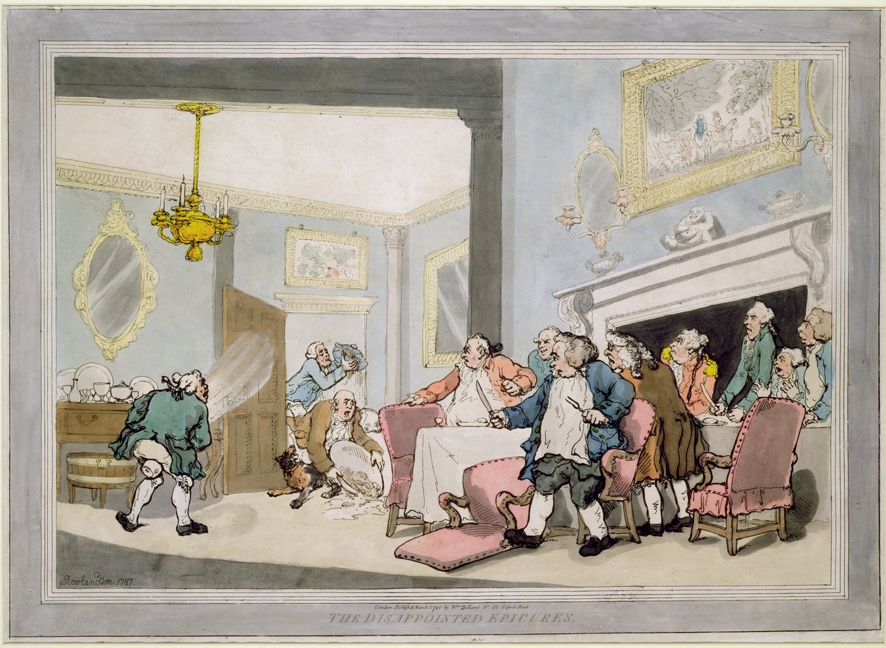 Los epicúreos decepcionados, pub. por William Holland, 1790 de Thomas Rowlandson