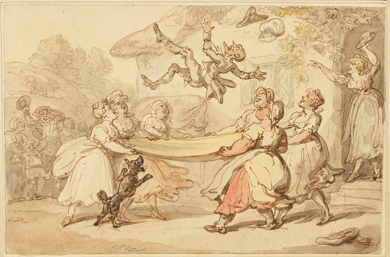 El castigo del médico se pone en práctica para pequeño entretenimiento de todo el pueblo de Thomas Rowlandson