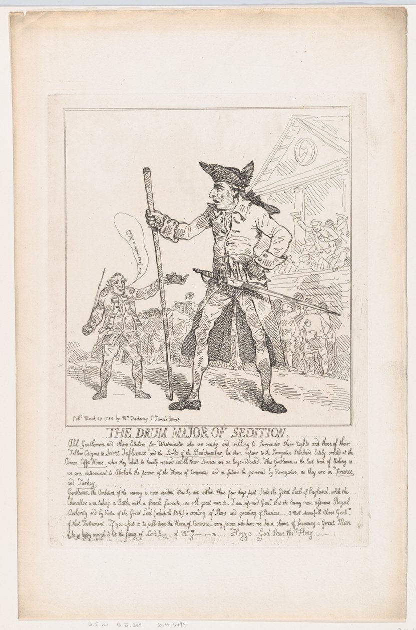 El tambor mayor de la sedición, 29 de marzo de 1784 de Thomas Rowlandson
