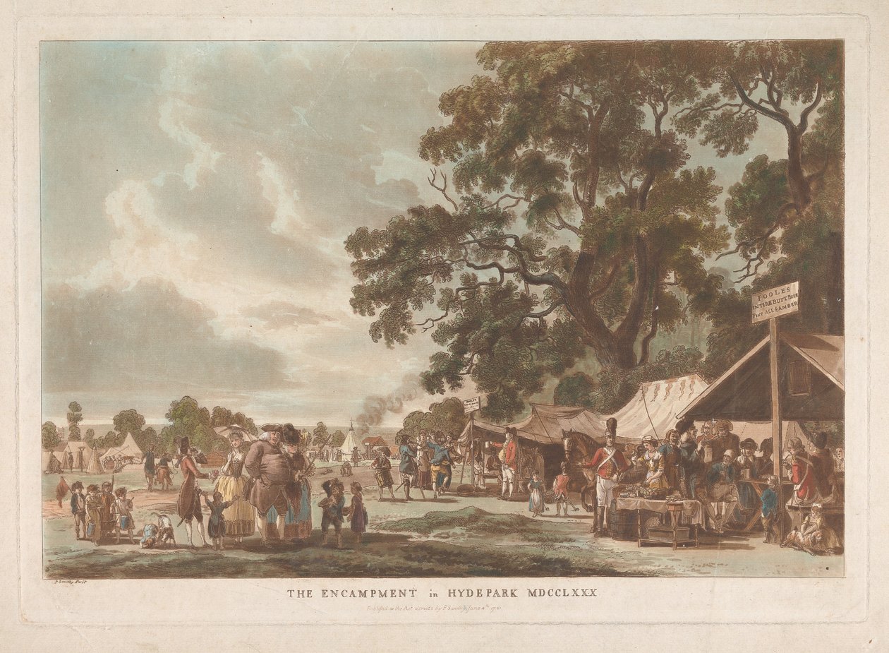 El campamento de Hyde Park de Thomas Rowlandson