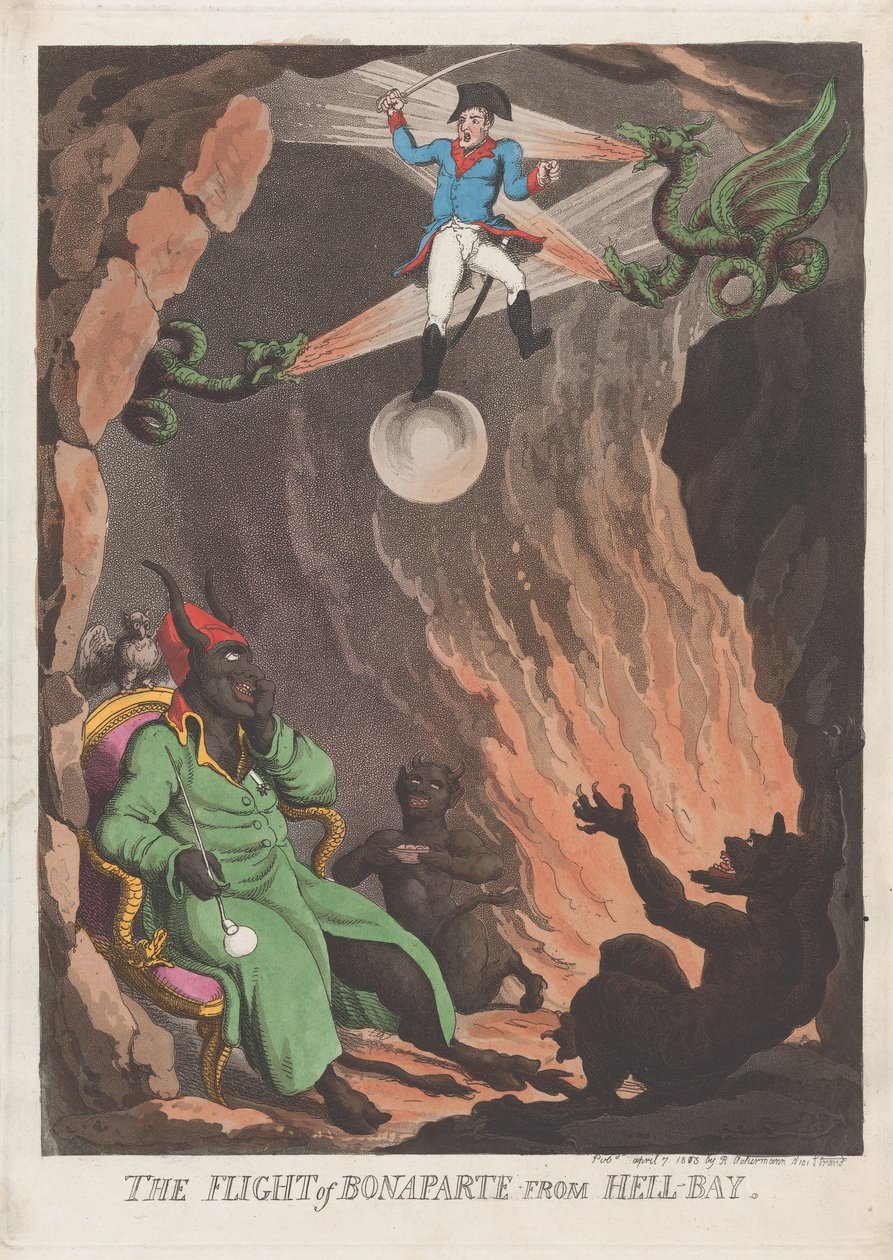 La huida de Bonaparte de Hell-Bay, 7 de abril de 1803 de Thomas Rowlandson