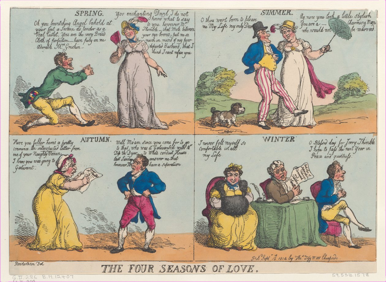 Las Cuatro Estaciones del Amor de Thomas Rowlandson