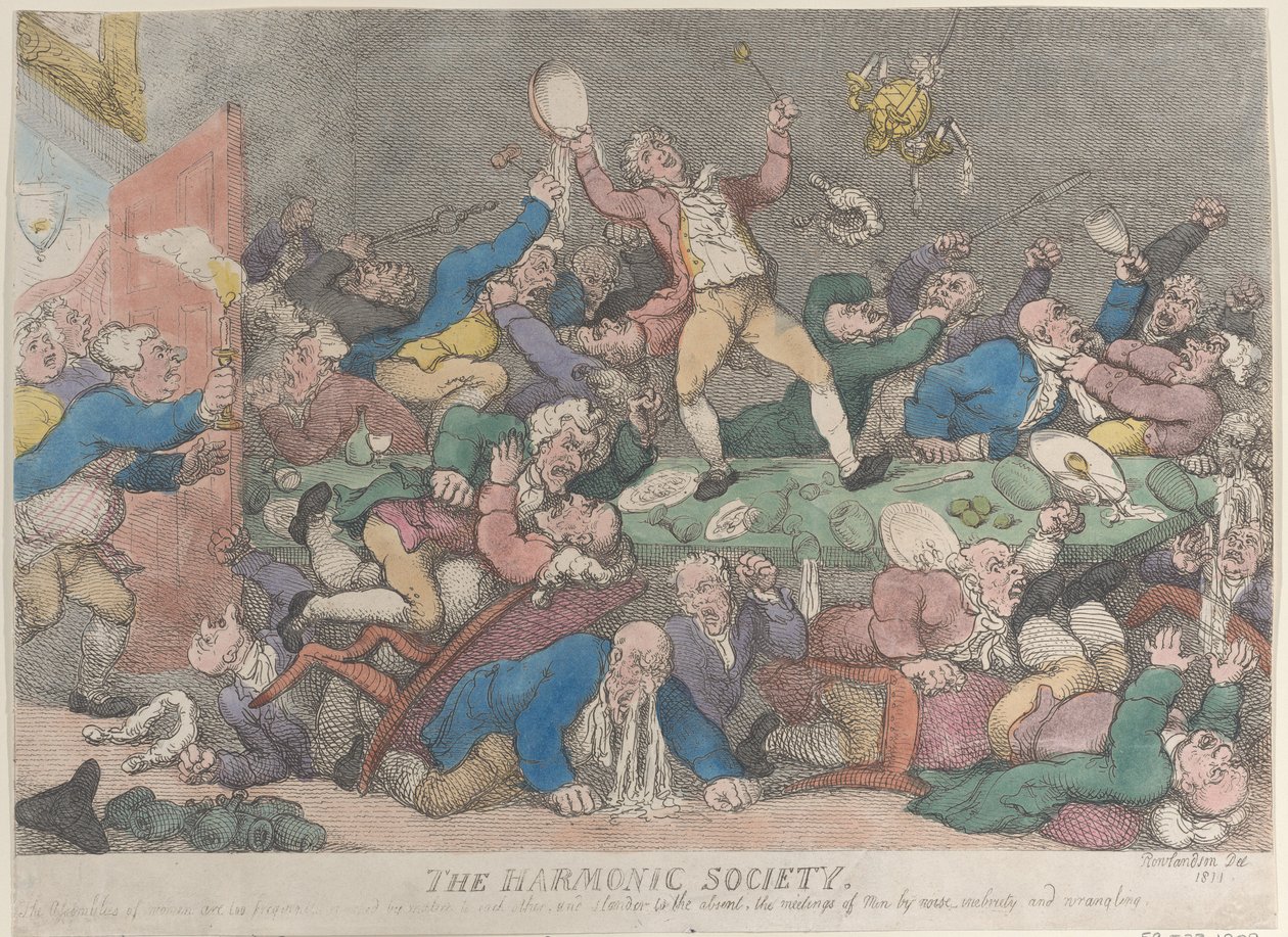 La Sociedad Armónica, [1810], reeditado 1811 de Thomas Rowlandson