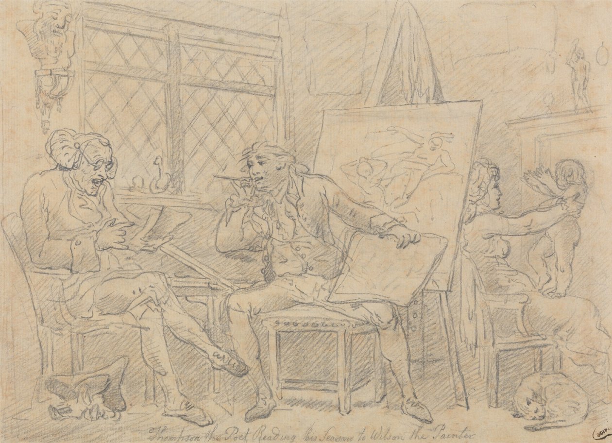 El historiador que inspira la mente del joven pintor de Thomas Rowlandson