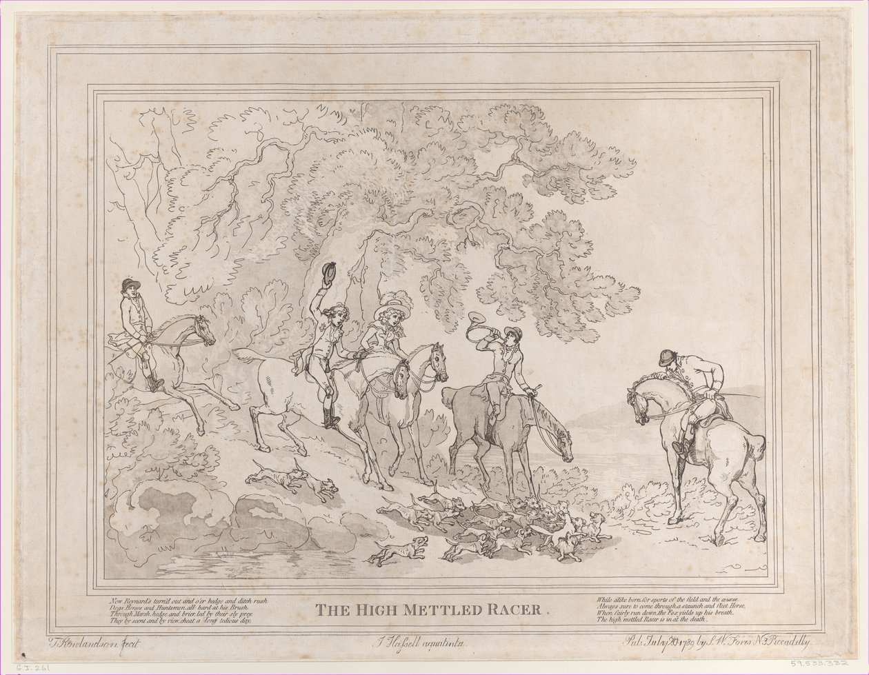 El cazador de La vida de un caballo de carreras, o El corredor de alta casta, 20 de julio de 1789 de Thomas Rowlandson