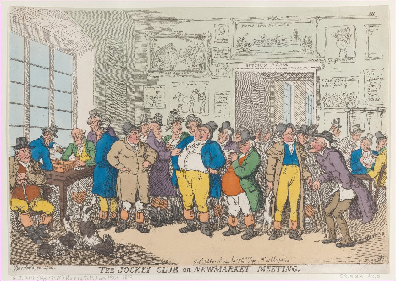 El Jockey Club o reunión de Newmarket de Thomas Rowlandson