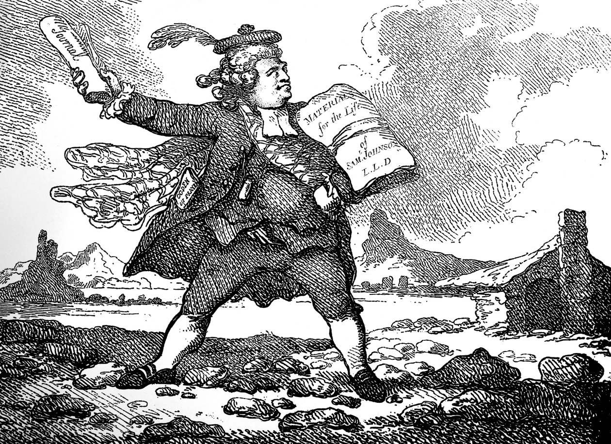 El periodista con vista de Auchinleck o La tierra de las piedras, c1786 de Thomas Rowlandson