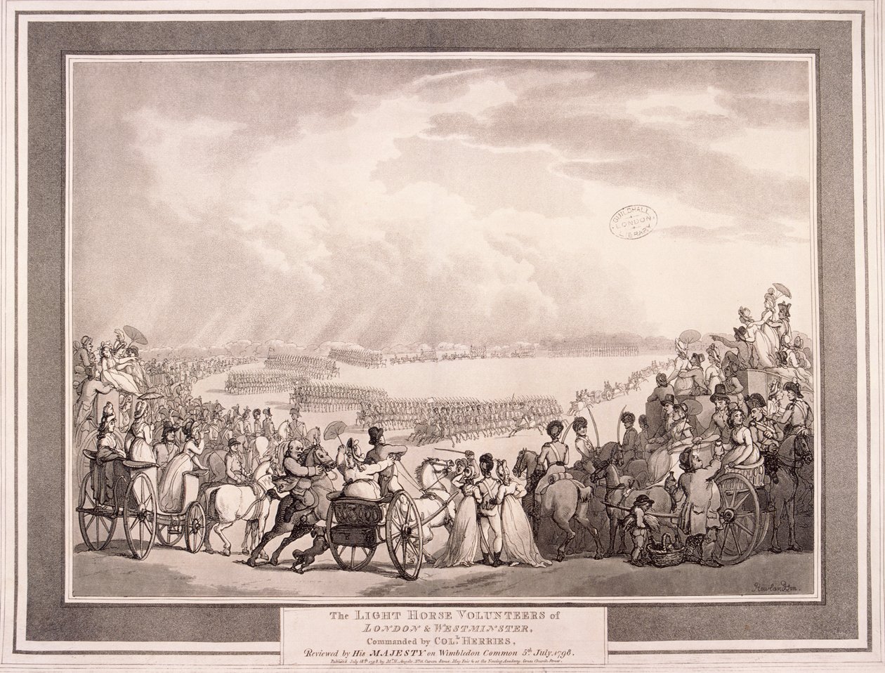Los Voluntarios de Caballería Ligera de Londres y Westminster de Thomas Rowlandson