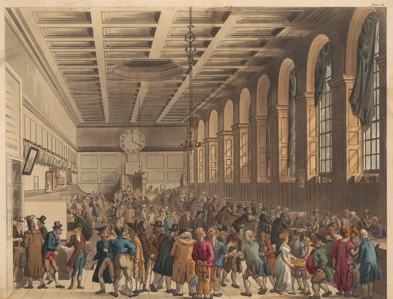 La Sala Larga, Custom House de Thomas Rowlandson