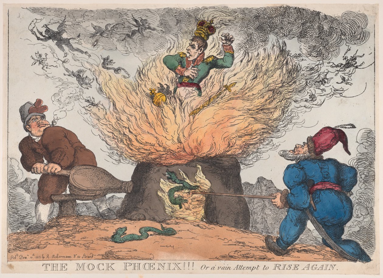 El falso fénix!!! O un vano intento de resurgir, 10 de diciembre de 1813 de Thomas Rowlandson