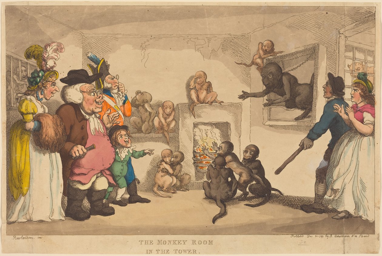 La sala de los monos en la torre de Thomas Rowlandson