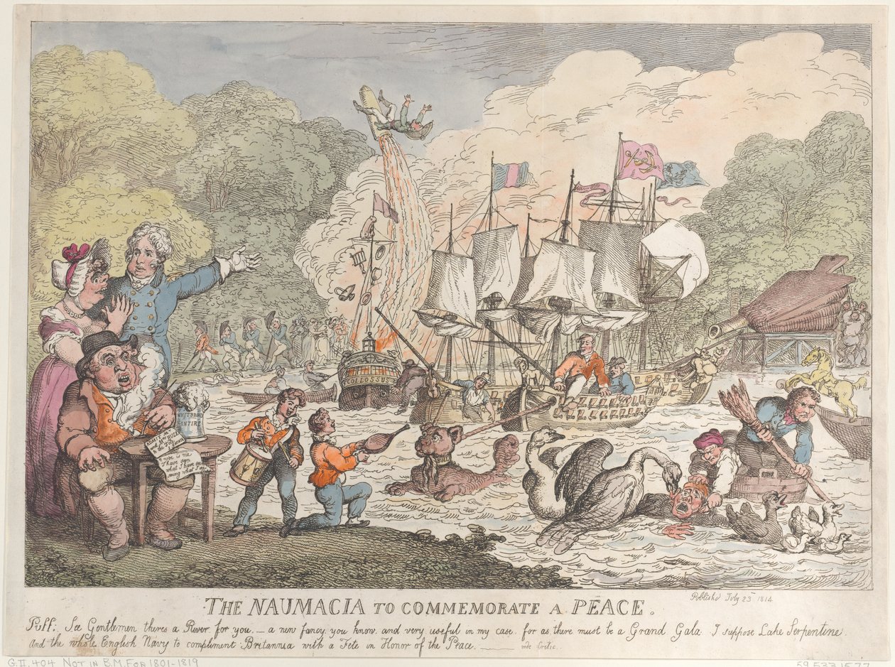 La Naumacia para conmemorar la paz de Thomas Rowlandson