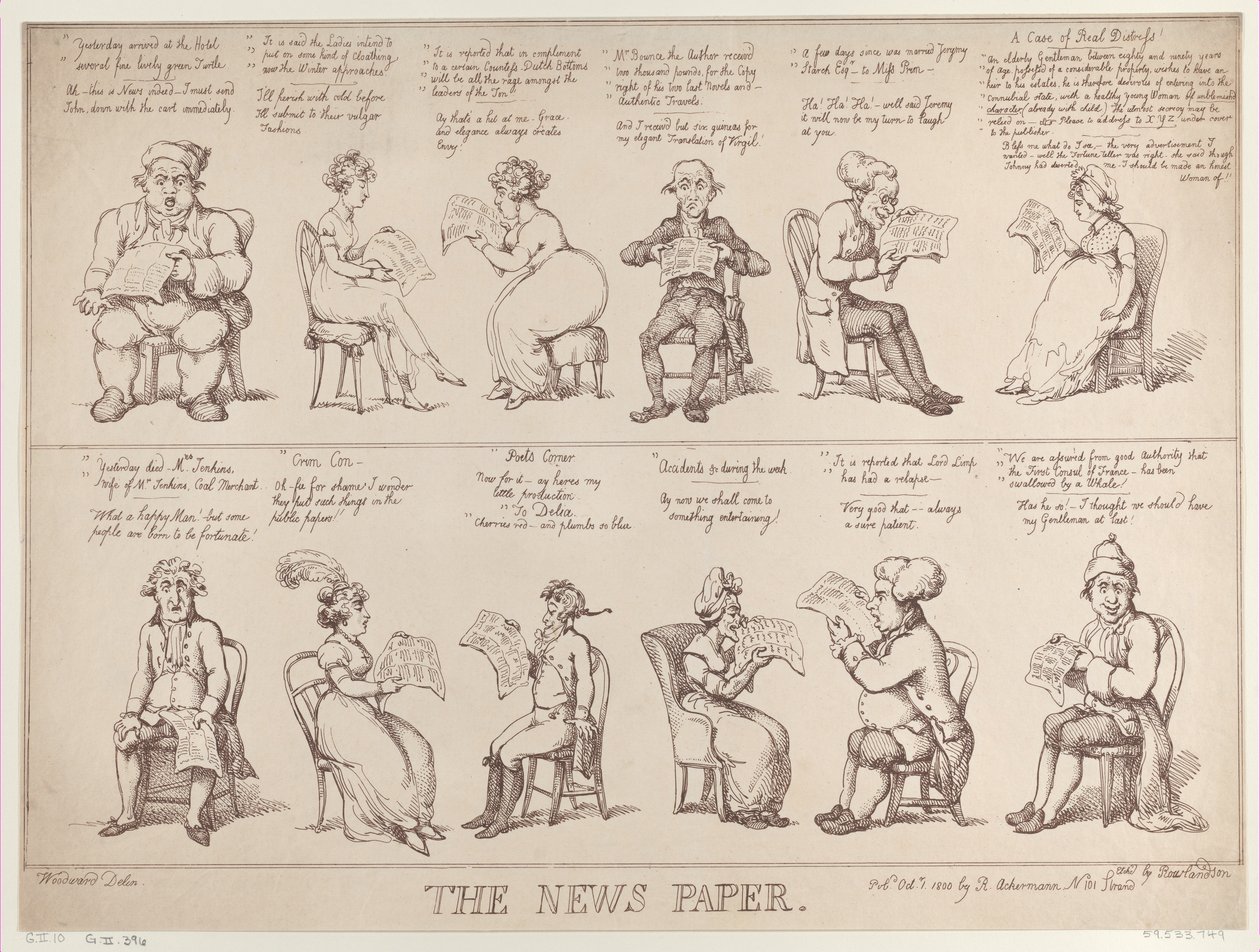 El periódico, 1 de octubre de 1808 de Thomas Rowlandson