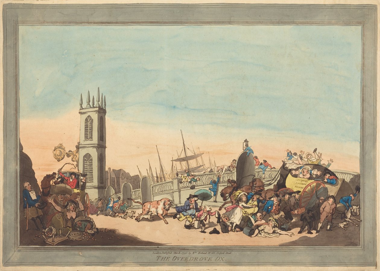 El buey de Overdrove de Thomas Rowlandson