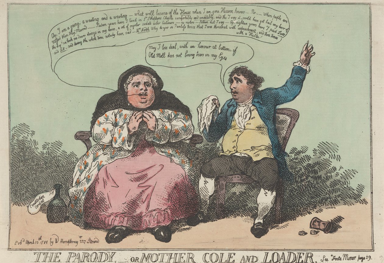 La parodia, o «Madre Cole y el líder» de Thomas Rowlandson