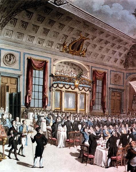 La Cena Patriótica celebrada en la Taberna de la Ciudad de Londres de Thomas Rowlandson