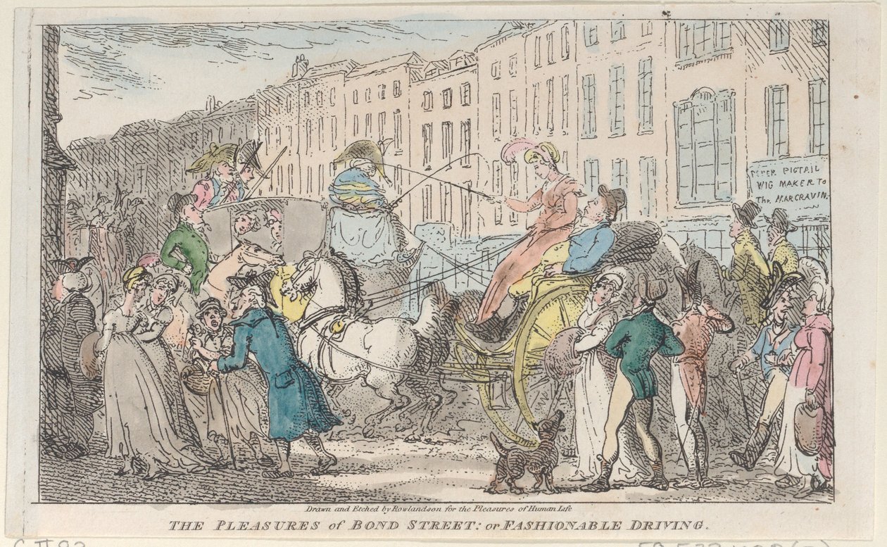 Los placeres de Bond Street: o conducción a la moda, 1807 de Thomas Rowlandson