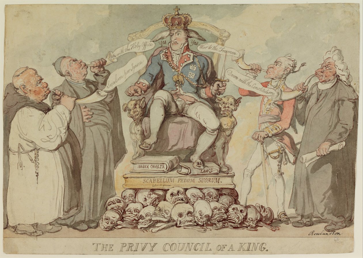 El consejo privado de un rey de Thomas Rowlandson