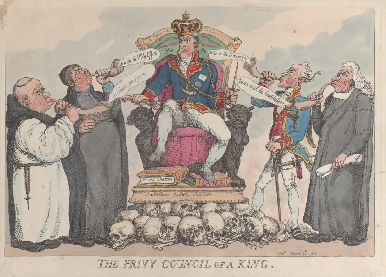 El consejo privado de un rey de Thomas Rowlandson