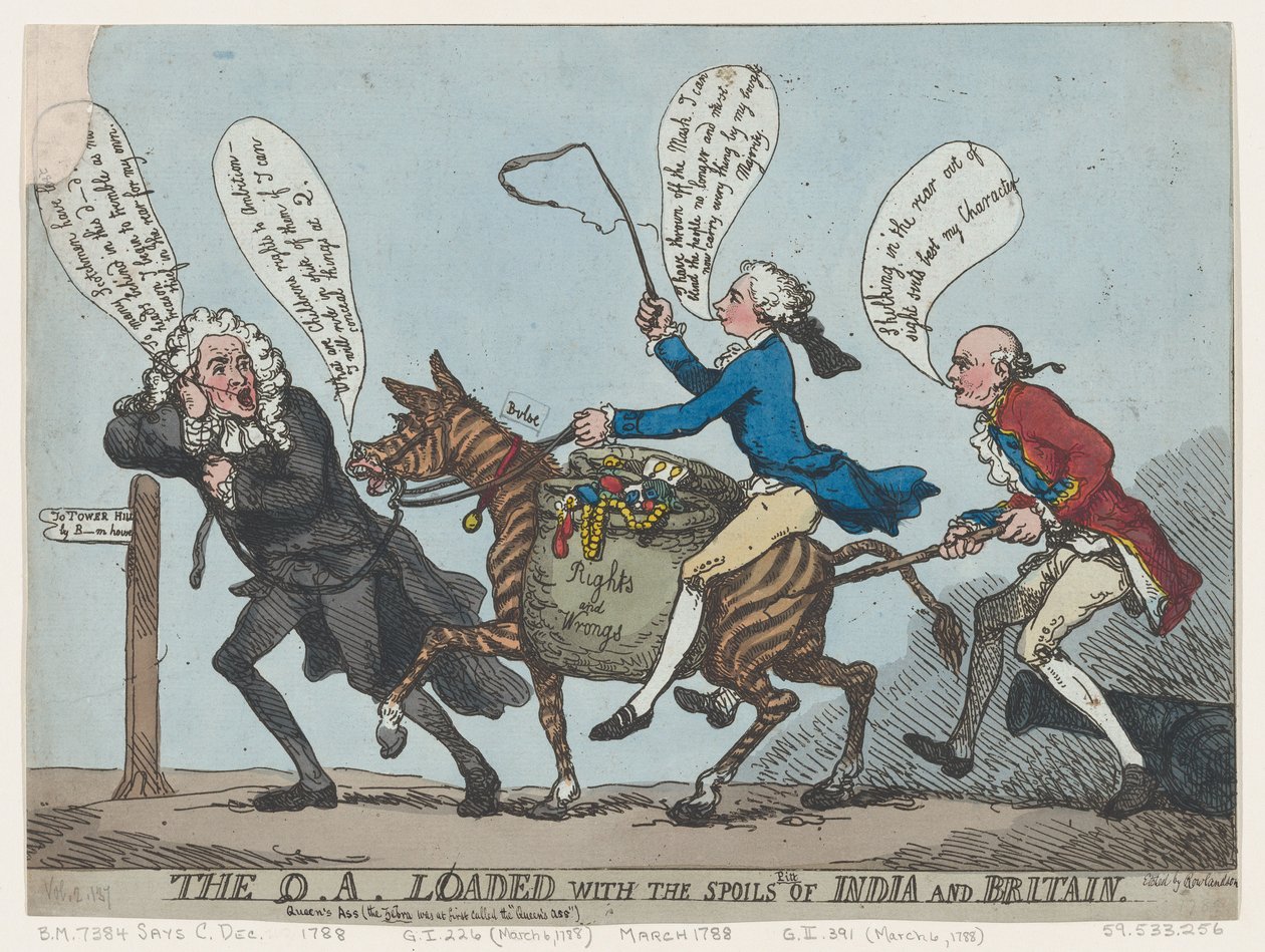 El Q.A. cargado con los despojos de India y Gran Bretaña, 1788 de Thomas Rowlandson