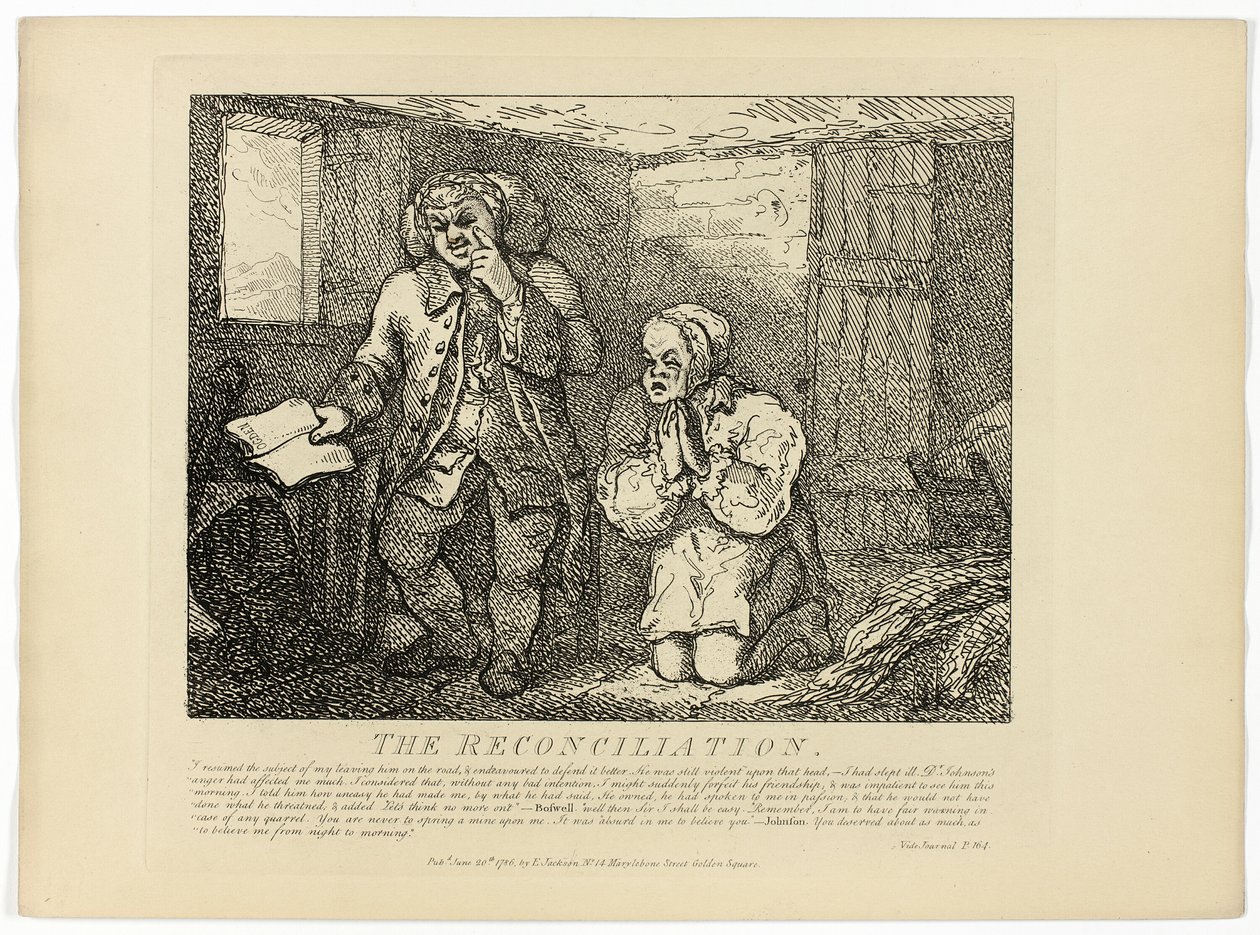 La Reconciliación, del Viaje a las Hébridas de Boswell de Thomas Rowlandson