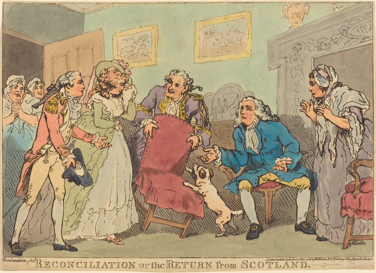 La reconciliación, o el regreso de Escocia de Thomas Rowlandson