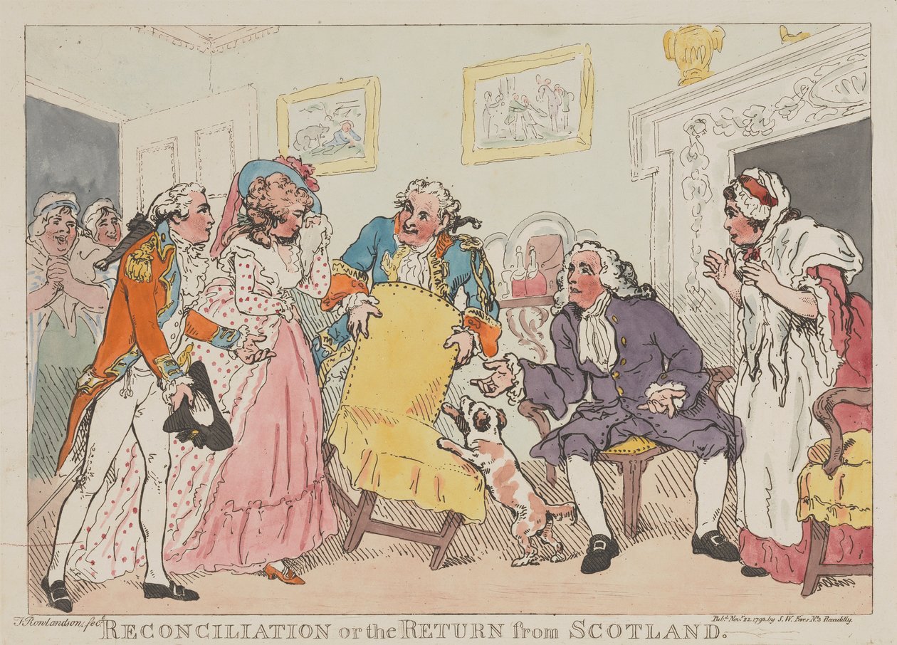 La reconciliación, o el regreso de Escocia de Thomas Rowlandson