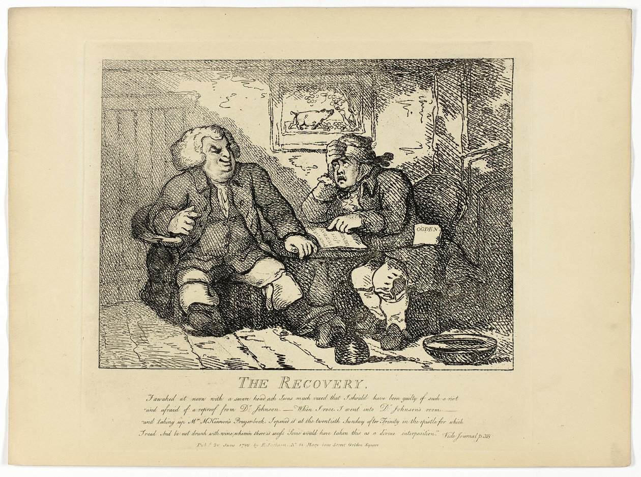La Recuperación, del Viaje a las Hébridas de Boswell de Thomas Rowlandson