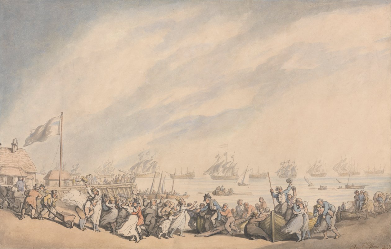 El regreso de la Flota a Great Yarmouth en 1797 de Thomas Rowlandson