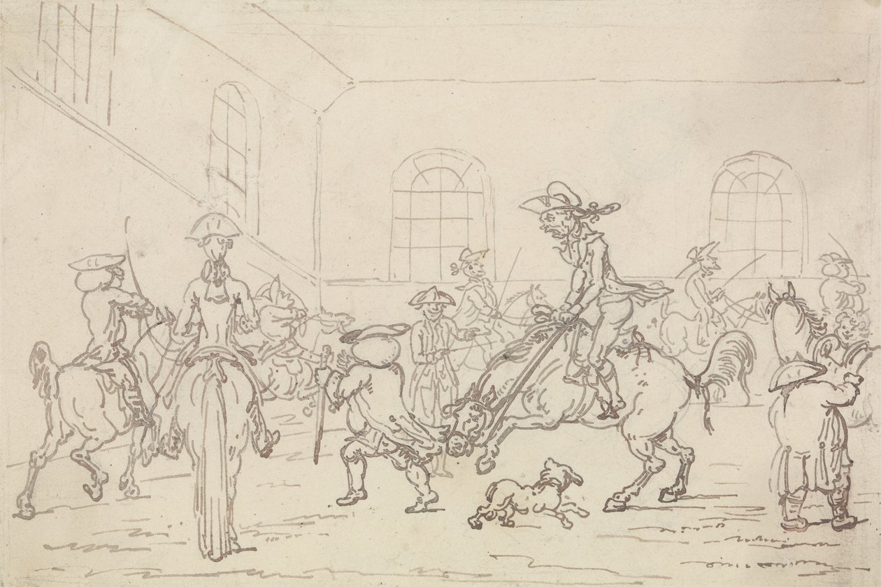 La escuela de equitación de Thomas Rowlandson