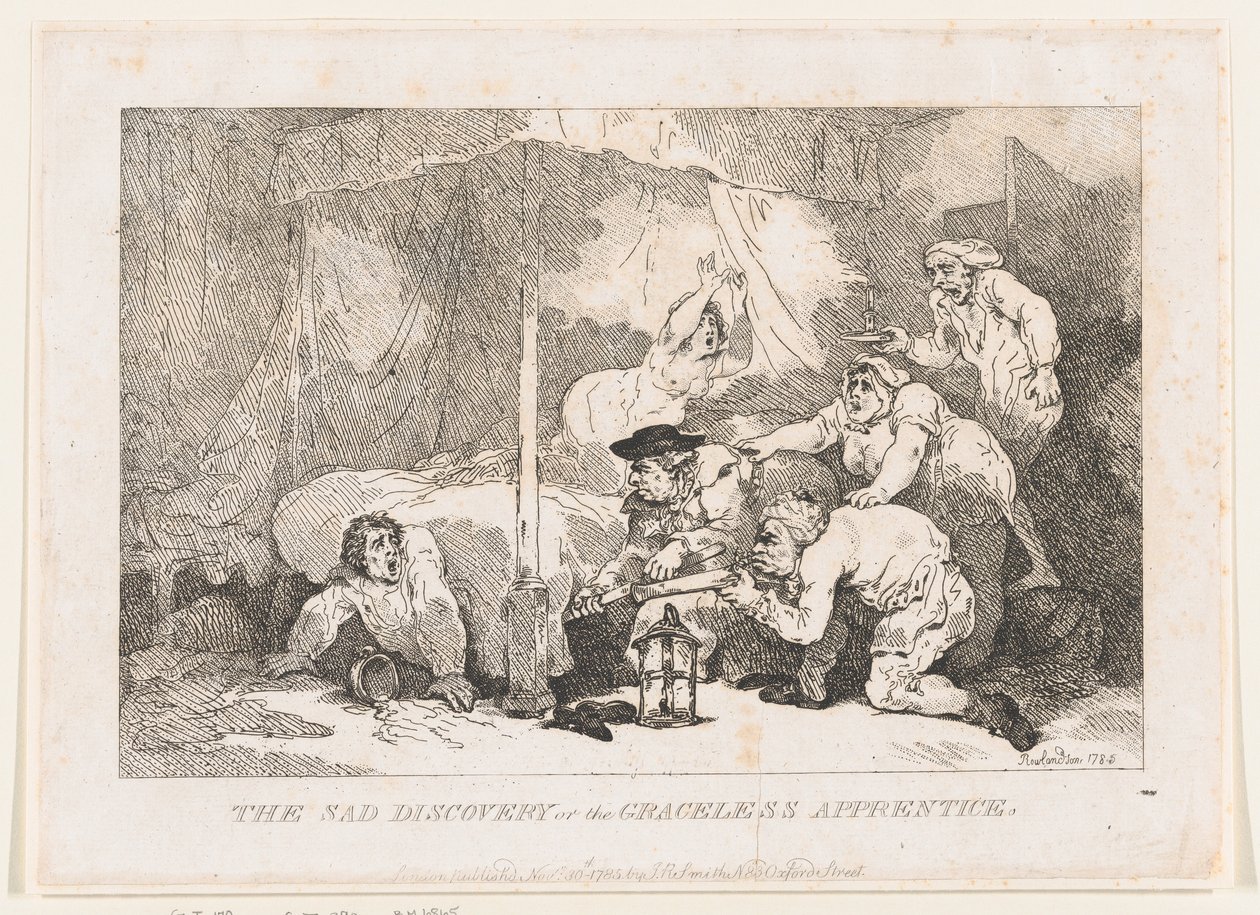 El triste descubrimiento; o El aprendiz sin modales de Thomas Rowlandson
