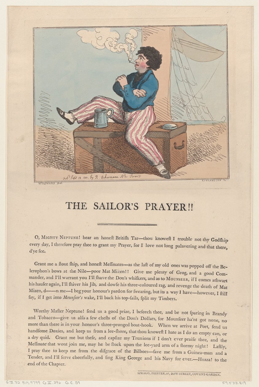 La oración del marinero, 12 de septiembre de 1801 de Thomas Rowlandson