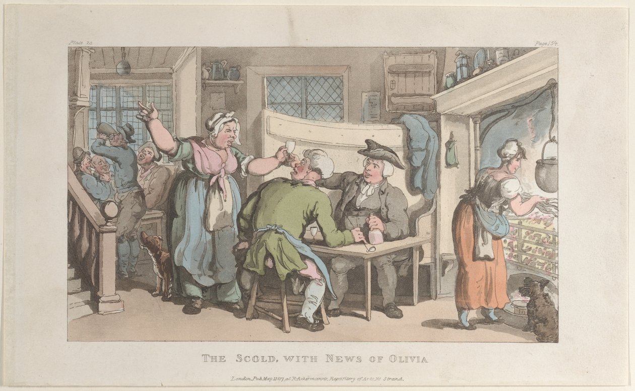 La regañona, con noticias de Olivia, del Vicar of Wakefield de Thomas Rowlandson