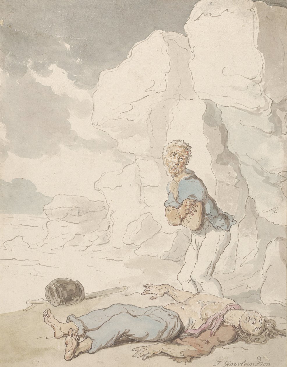 Los marineros náufragos de Thomas Rowlandson