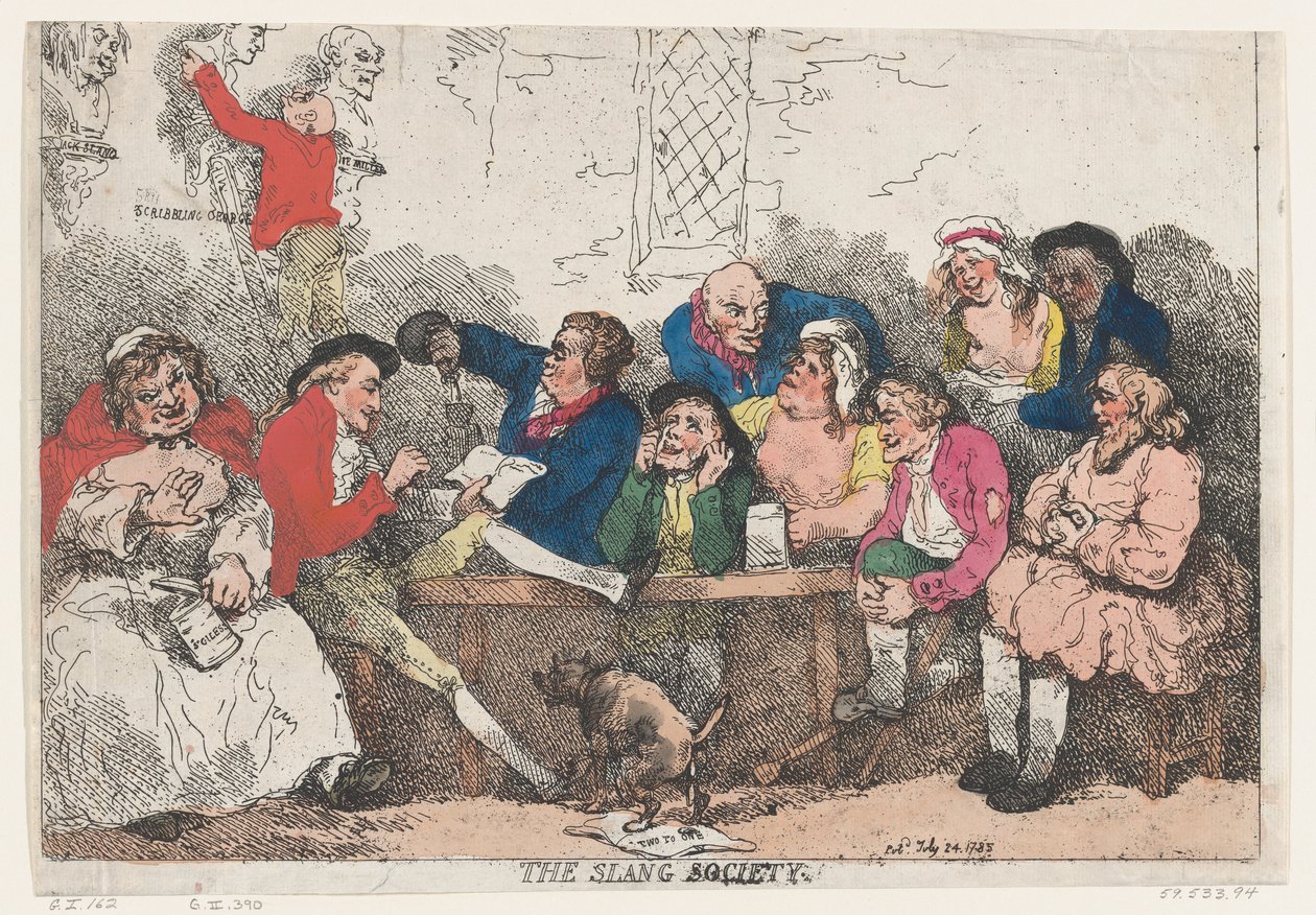 La Sociedad del Argot, 24 de julio de 1785 de Thomas Rowlandson