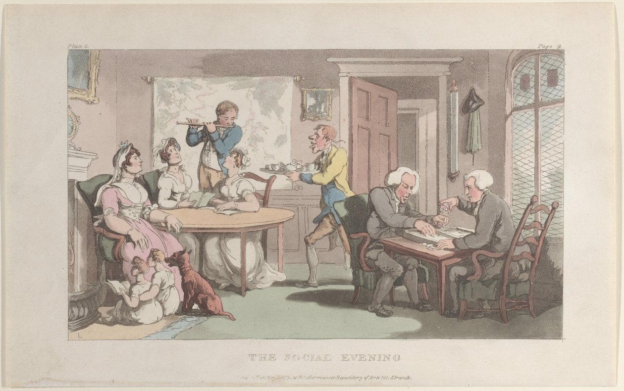 La velada social, de El vicario de Wakefield de Thomas Rowlandson
