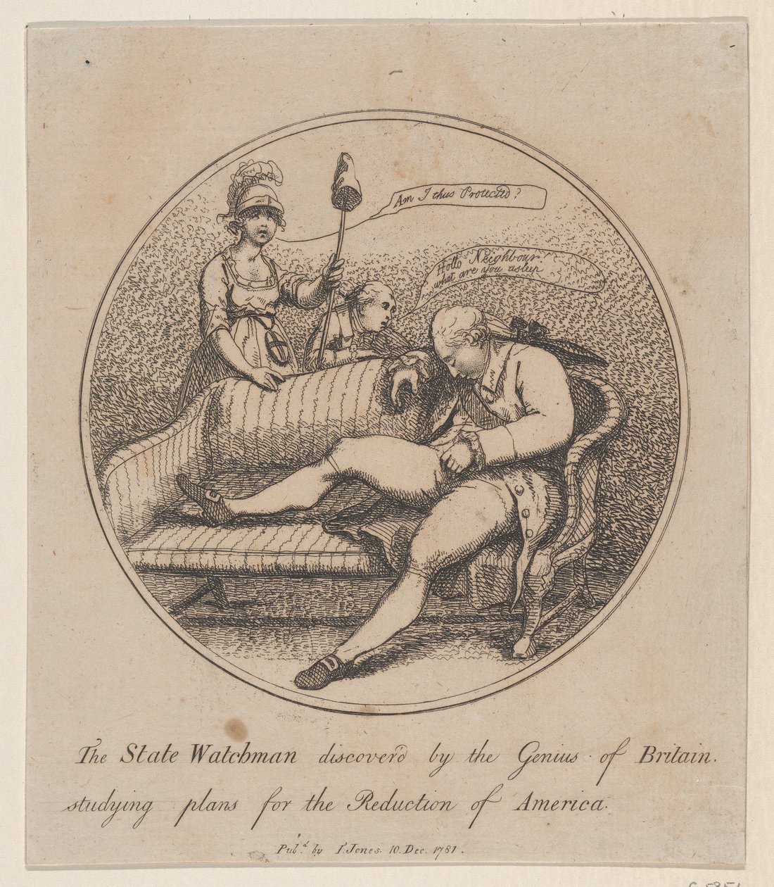 El vigilante estatal descubierto por el genio de Gran Bretaña estudiando planes para... de Thomas Rowlandson