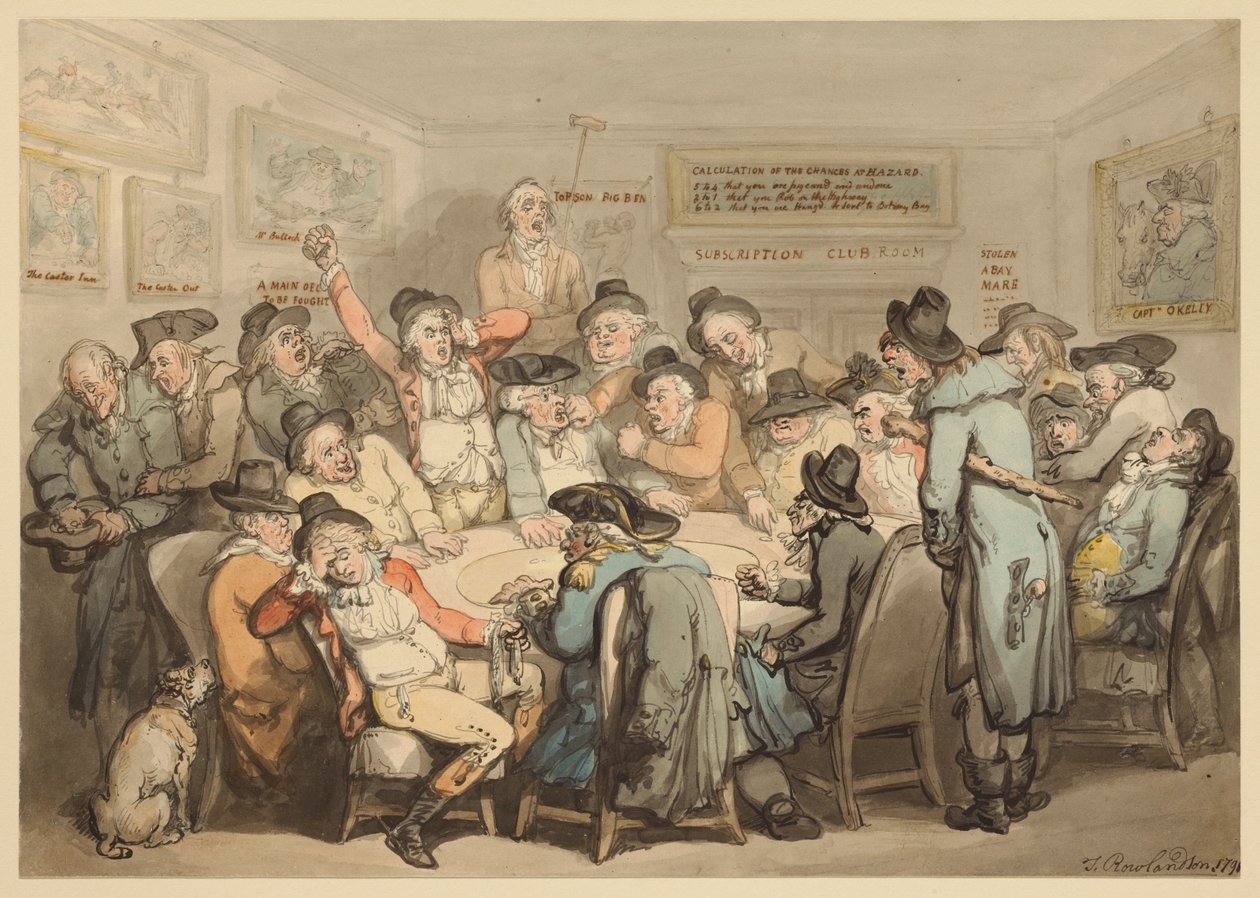 La sala del club de suscriptores de Thomas Rowlandson
