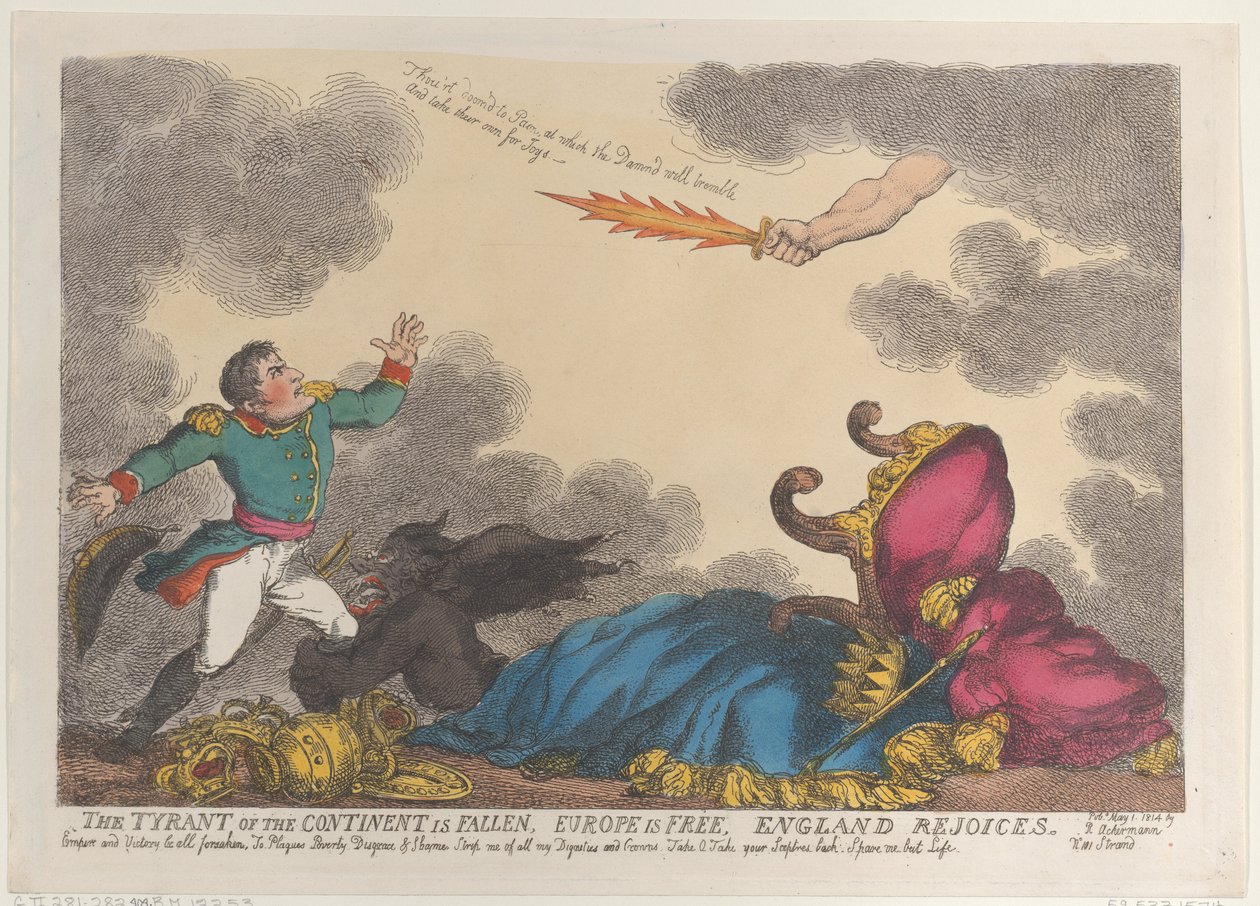 El Tirano del Continente ha Caído, Europa es Libre, Inglaterra se Regocija, 1 de mayo de 1814 de Thomas Rowlandson