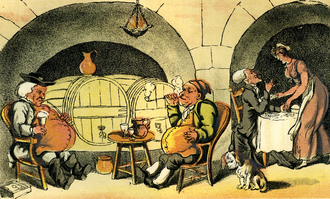 El cuarteto de la bodega de Thomas Rowlandson