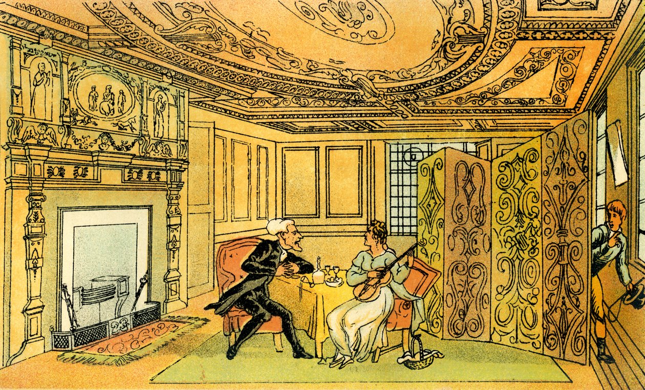 La visita del Dr. Syntax a la Viuda Esperanzada de Thomas Rowlandson
