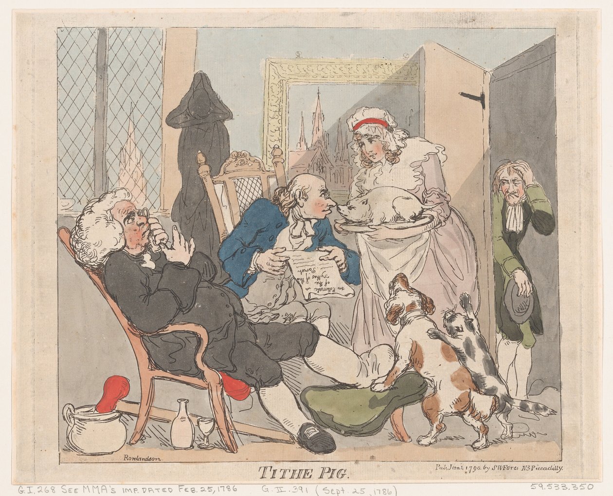 Cerdo del Diezmo, 1 de enero de 1790 de Thomas Rowlandson