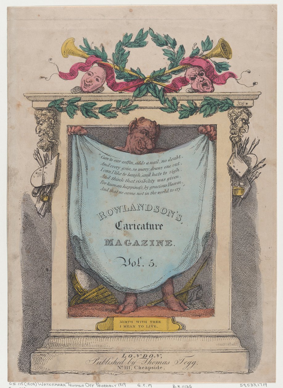 Página de título, Caricature Magazine de Rowlandson, Vol. 5, 1808 de Thomas Rowlandson
