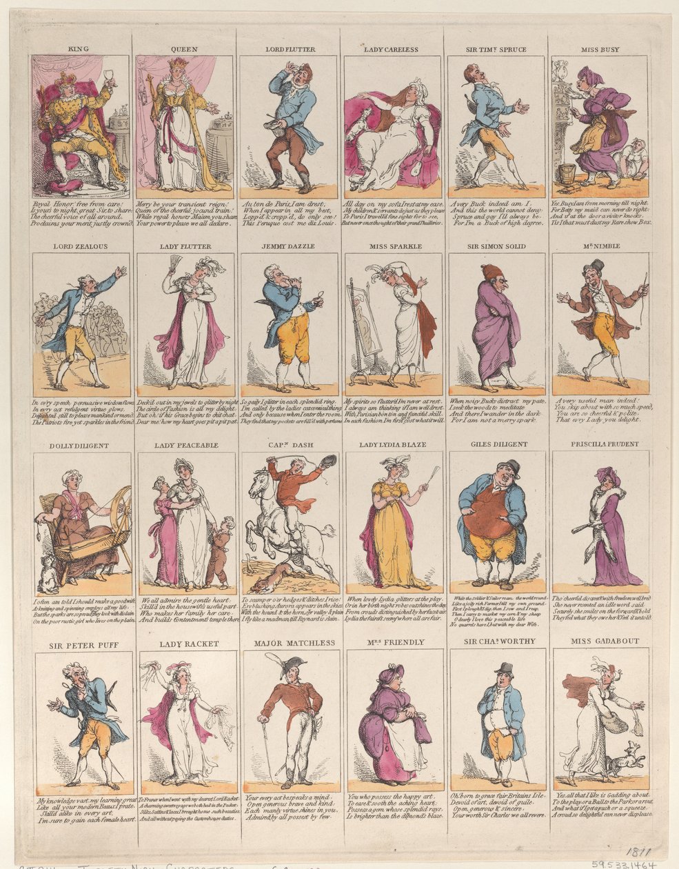 Personajes de Noche de Reyes, 1811 de Thomas Rowlandson