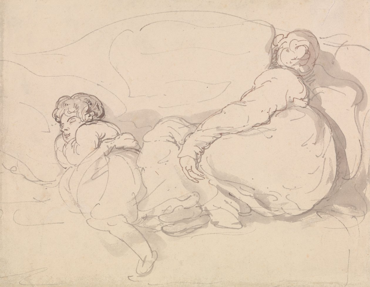 Dos figuras dormidas de Thomas Rowlandson