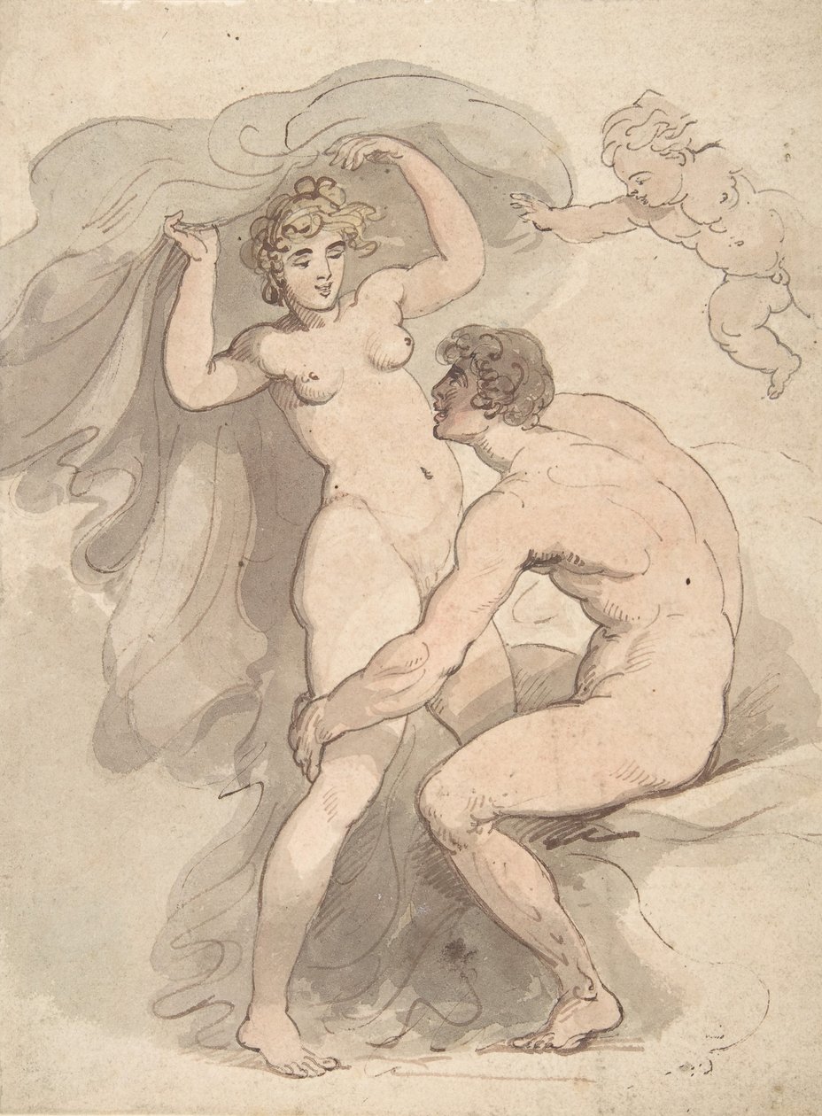 Venus, Anquises y Cupido, 1780-1827 de Thomas Rowlandson