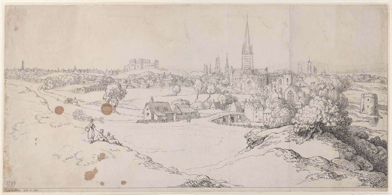 Vista de Norwich desde St. James Hill, 1799 de Thomas Rowlandson