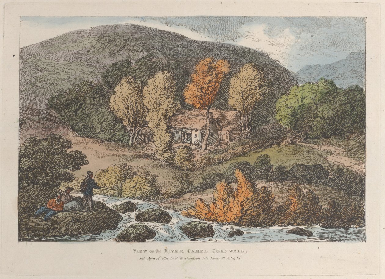 Vista del río Camel, Cornualles, de Vistas en Cornualles, 12 de abril de 1812 de Thomas Rowlandson